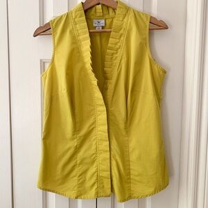 Chartreuse pleated collar blouse